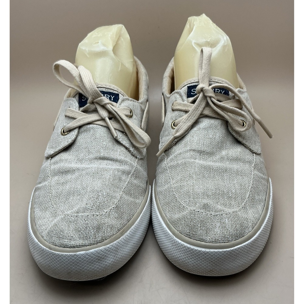 Sperry Women's Pier Boat Sparkle Canvas Boat Shoes Sz 9.5 Gold Glitter STS84465